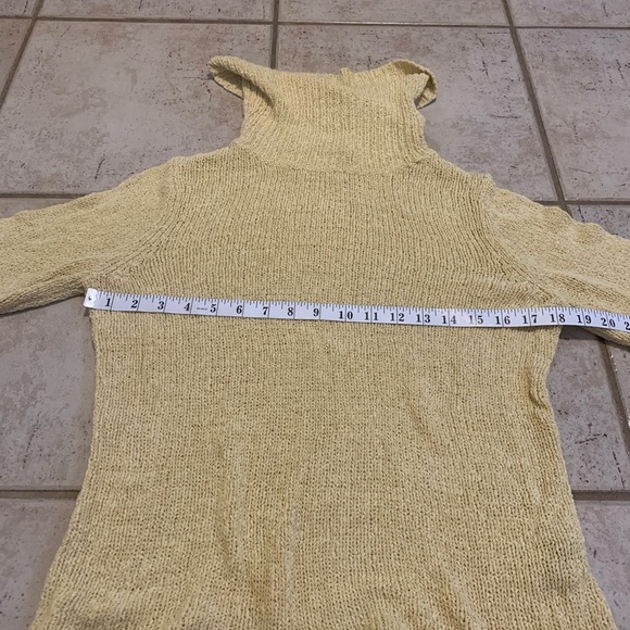 Northern Traditions Cowl Neck Sweater - Yellow Knit - Size Small - Picture 2 of 5